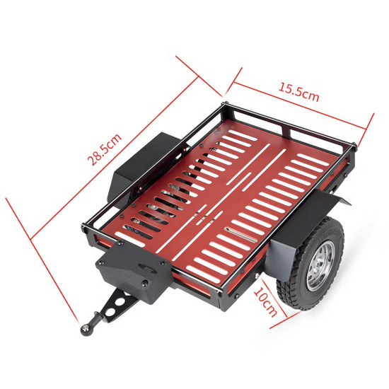 1/10 scale rc single-axle trailer diy toy for scx10/trx-4 modified model cars (kit version)