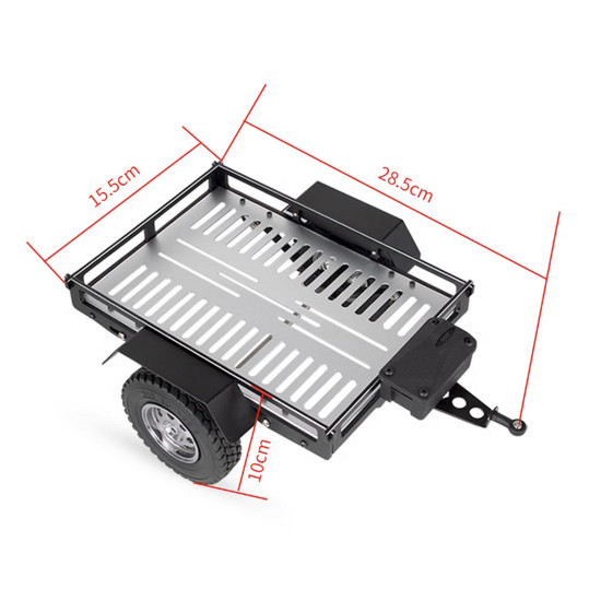 1/10 scale rc single-axle trailer diy toy for scx10/trx-4 modified model cars (kit version)