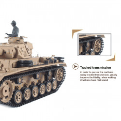 1/16 german ⅲ h tank 2.4g remote control model rechargeable military tank