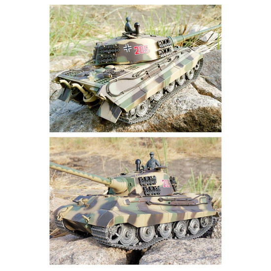 1:16 german henschel tiger king battle 2.4g rc military tank with sound smoke shooting effect for sale