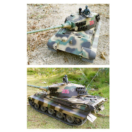 1:16 german henschel tiger king battle 2.4g rc military tank with sound smoke shooting effect for sale