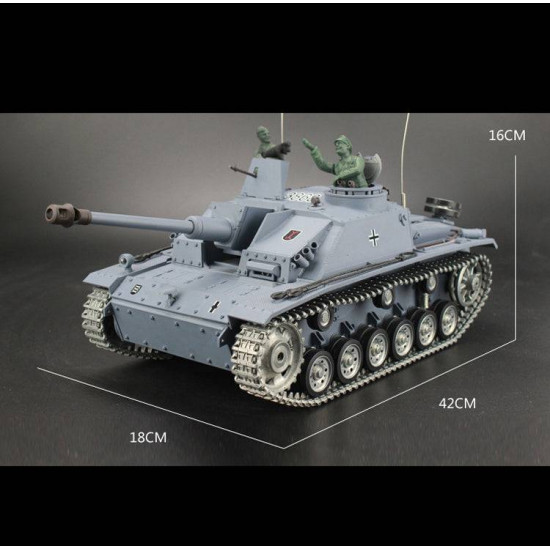 1:16 german iii-f8 assault tank 2.4g military rc tank model - metal ultimate edition