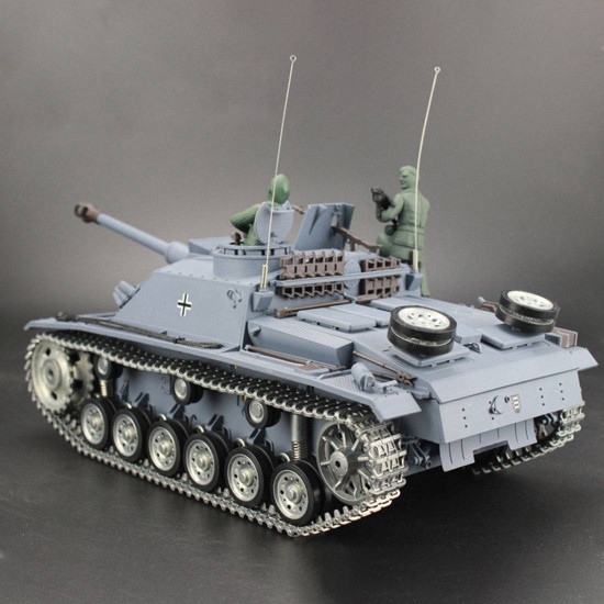 1:16 german iii-f8 assault tank 2.4g military rc tank model - metal ultimate edition