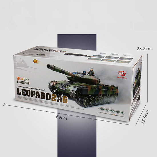 1/16 german leopard 2a6 main battle tank 2.4g rc radio controlled model military tank