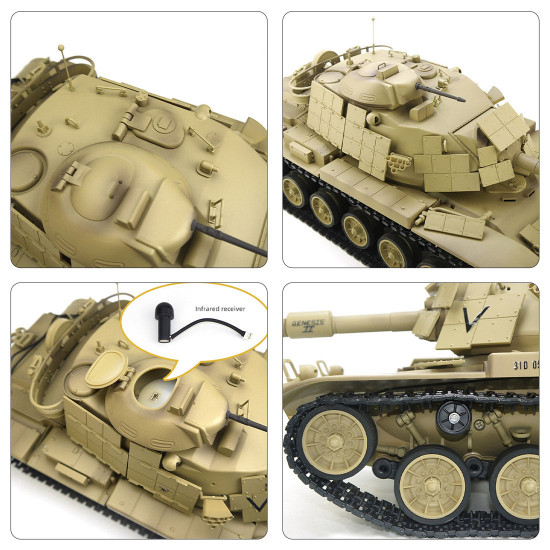 1/16 rc tank 2.4g american m60a1 main battle tank model vehicle model toys with lights&sounds (basic version)