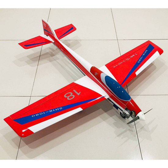 1080mm wingspan gas powered aerobatic 3a stunt airplane balsa wooden airplane model arf with sh18 nitro engine - red