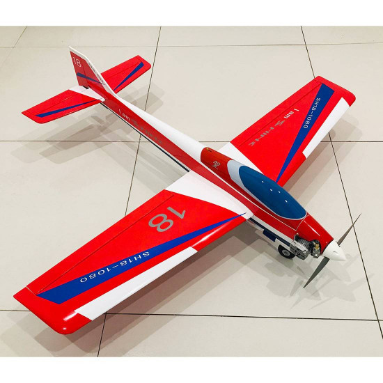 1080mm wingspan gas powered aerobatic 3a stunt airplane balsa wooden airplane model arf with sh18 nitro engine - red