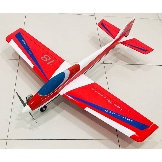 1080mm wingspan gas powered aerobatic 3a stunt airplane balsa wooden airplane model arf with sh18 nitro engine - red