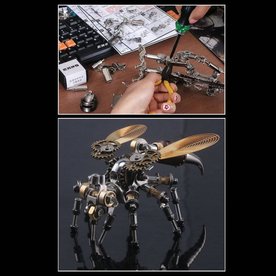 126pcs 3d metal wasp assembly diy mechanical kit educational toy