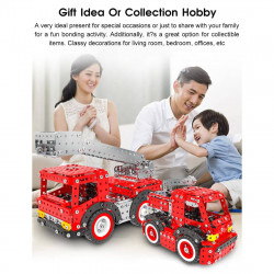 1375pcs+ diy metal assembly fire truck model exquisite four-piece educational toy gift