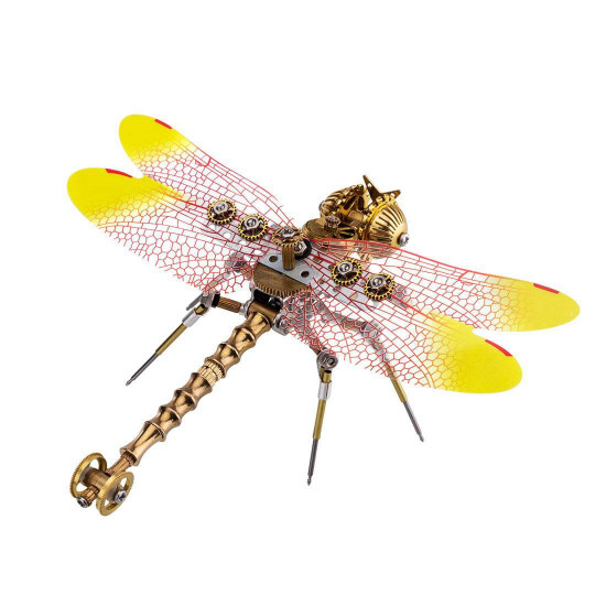 150pcs 3d metal golden dragonfly model building kit