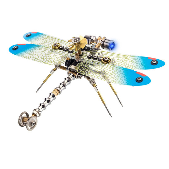 150pcs 3d metal golden dragonfly model building kit