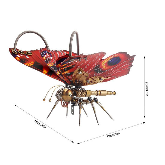 150pcs steampunk 3d tiger swallowtail butterfly model assembly diy kit