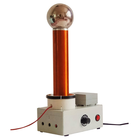 15cm arc tesla coil demonstration of high frequency ac wireless transmission lightning simulator - us plug