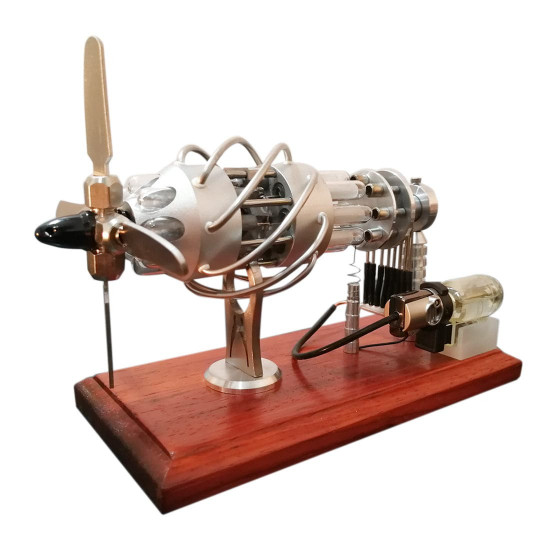 16 cylinder upgraded stirling engine model quartz glass hot air creative motor engine generator