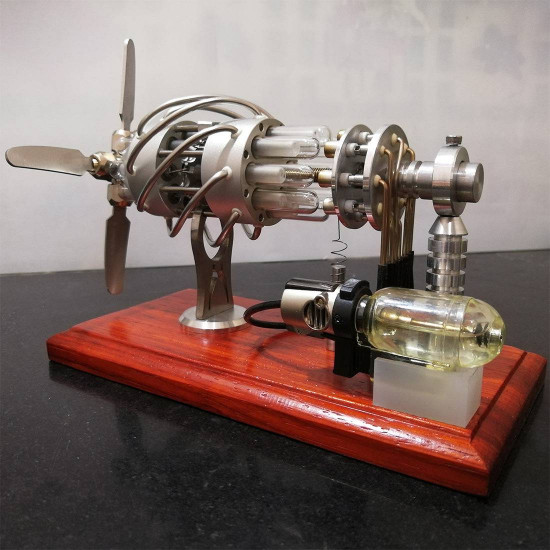 16 cylinder upgraded stirling engine model quartz glass hot air creative motor engine generator