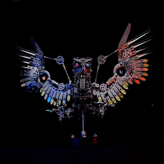 1800+pcs cyberpunk diy 3d metal gyrfalcon eagle model kits