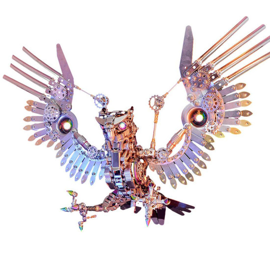 1800+pcs cyberpunk diy 3d metal gyrfalcon eagle model kits