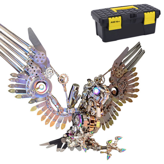 1800+pcs cyberpunk diy 3d metal gyrfalcon eagle model kits