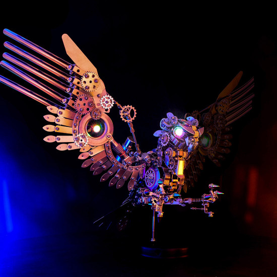 1800+pcs cyberpunk diy 3d metal gyrfalcon eagle model kits