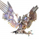 1800+pcs cyberpunk diy 3d metal gyrfalcon eagle model kits