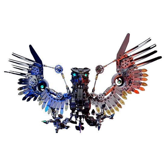 1800+pcs cyberpunk diy 3d metal gyrfalcon eagle model kits