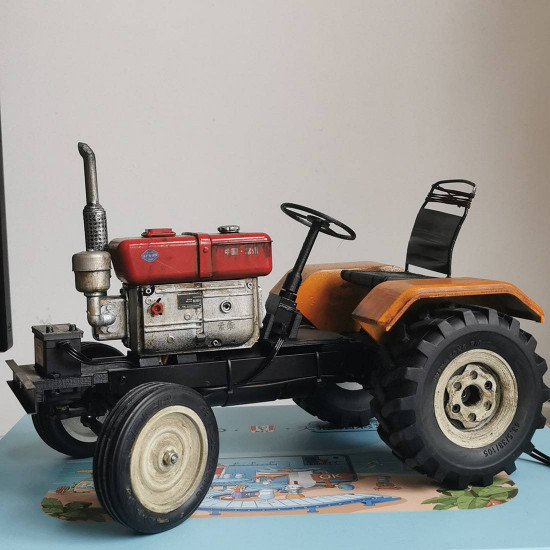 2.4g remote control electric 4×2 vintage tractor truck model farm toys scale 1:10