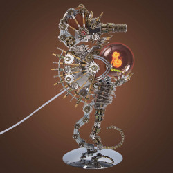 2100pcs steampunk seahorse metal assembly model building kits with love lamp