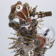 2100pcs steampunk seahorse metal assembly model building kits with love lamp