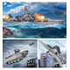 2493pcs+ diy metal assembly educational toy for land, sea and air (battleship + tank + fighter)