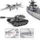 2493pcs+ diy metal assembly educational toy for land, sea and air (battleship + tank + fighter)