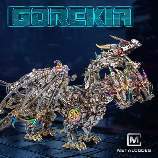 2900+pcs mechanical 3 headed dragon metal model kits gorekia