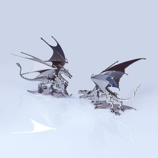 2pcs diy stainless steel ice dragon 3d assembled model crafts