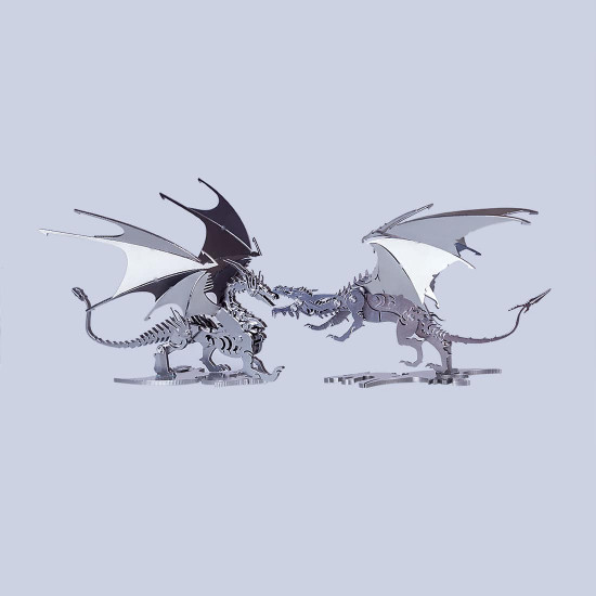 2pcs diy stainless steel ice dragon 3d assembled model crafts