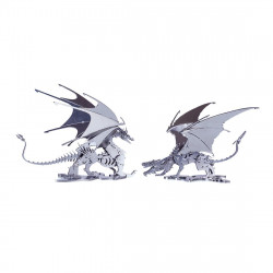 2pcs diy stainless steel ice dragon 3d assembled model crafts