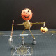 2pcs/set steampunk brass pumpkin spider scarecrow 3d metal model kits for halloween