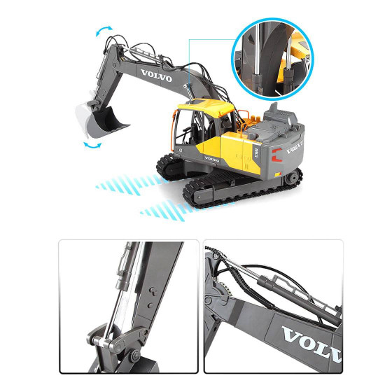 3 in 1 2.4g rc electric construction toy excavator navvy engineering truck model toy