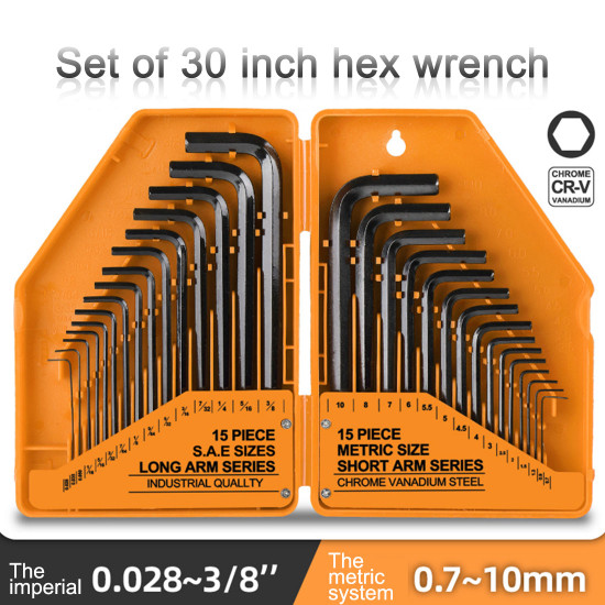 30-in-1 metric imperial hex key wrench set model engine maintenance tools