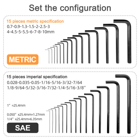 30-in-1 metric imperial hex key wrench set model engine maintenance tools