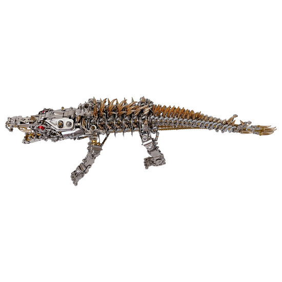 3d diy metal mechanical crocodile assembly model building kits 1500+pcs