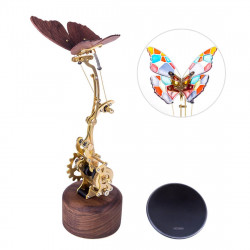 3d mechanical geared walnut wooden butterfly model