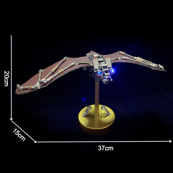 3d mechanical led bat steampunk creepy metal model kits