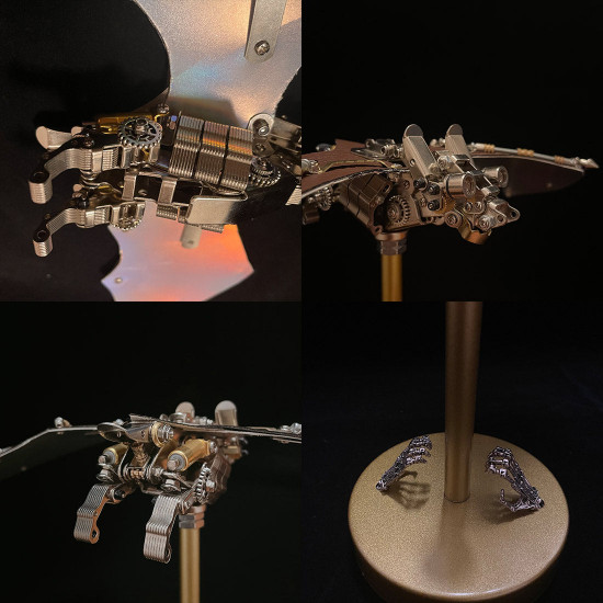 3d mechanical led bat steampunk creepy metal model kits