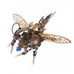 3d metal diy rotatable steampunk beetle insect assembly kit with voice control light