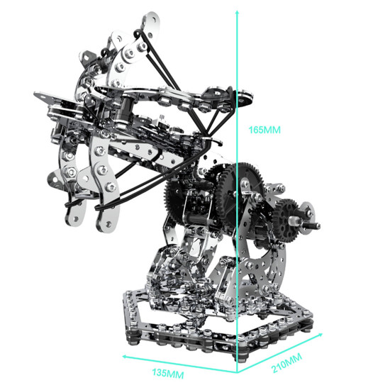 3d metal mechanical puzzle dragon crossbow model assembly kit for kids, teens, and adults-812pcs