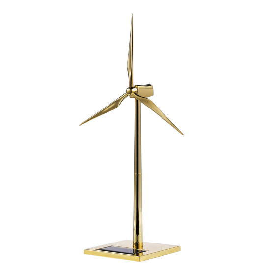 3d metal windmill assembly model solar powered wind turbine model golden