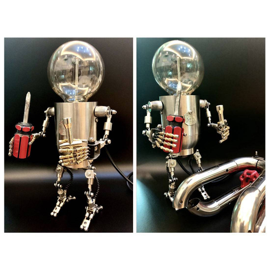 3d steampunk metal robot mr gort hobby model kit with led light