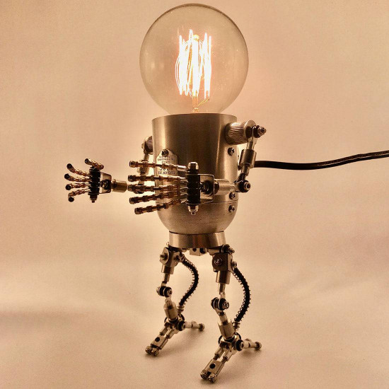 3d steampunk metal robot mr gort hobby model kit with led light