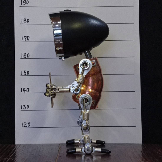 3d steampunk style metal table lamp tiny ornament