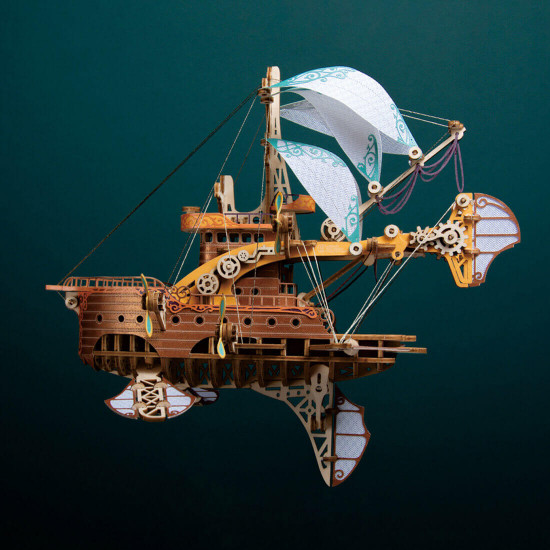 421pcs steampunk victorian fantasy spaceship wooden puzzle toy